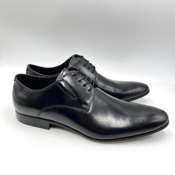 Kenneth Cole New York Mens Size 9.5 Mix-Er Black Leather Oxfords Dress Shoes - Picture 1 of 11